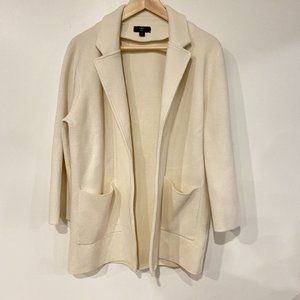 J Crew Eloise Open Front Sweater Blazer Cardigan - Medium, Cream